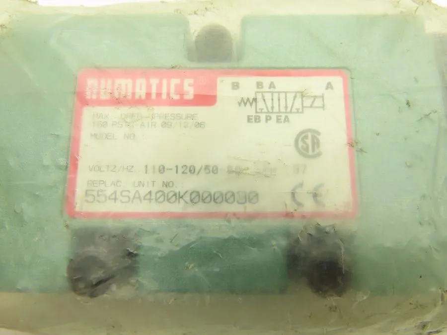 Электромагнитный клапан 2 Numatics 554SA400K000030 Pneumatic Solenoid Valve 110-