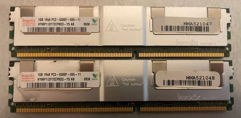 Модуль памяти Hynix 1GB 1Rx8 PC2-5300F Server Memory with Heat Spreaders (2GB TO