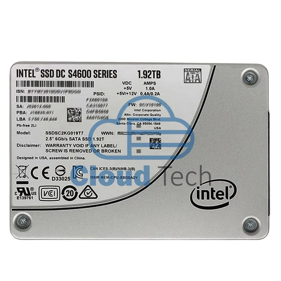 SSD-накопитель Intel DC S4600 1.92TB 2.5" Enterprise SATA SSD SSDSC2KG019T7 Dell