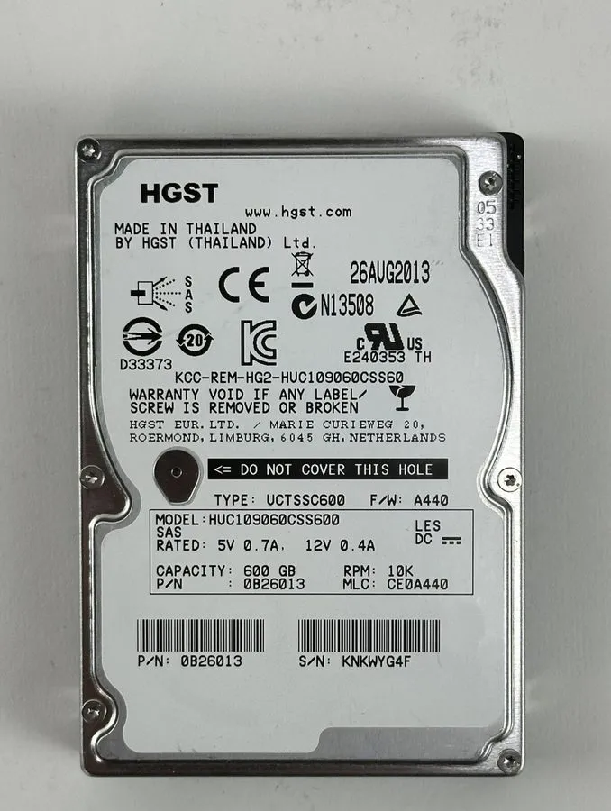 Жёсткий диск HGST Ultrastar C10K900 900GB 10K RPM SAS 6Gb/s 2.5" HDD HUC109090CS
