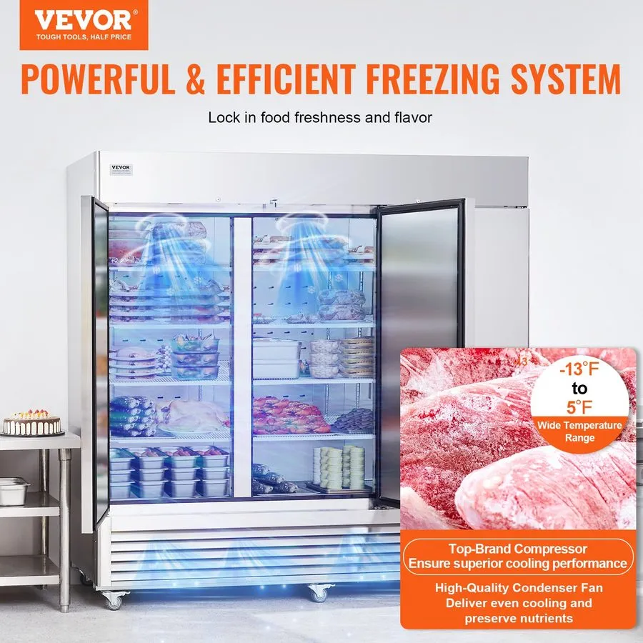 Холодильный шкаф 26.8 Cu.Ft 3-Door Commercial Refrigerator, LED Lightbox & 12 Sh — фото лота 1