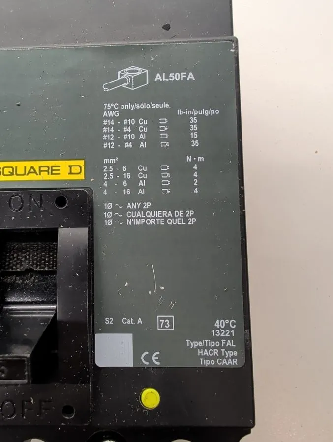 Автоматический выключатель Square D FAL34015 Circuit Breaker, 15A, 480V AC, 250V — фото лота 2