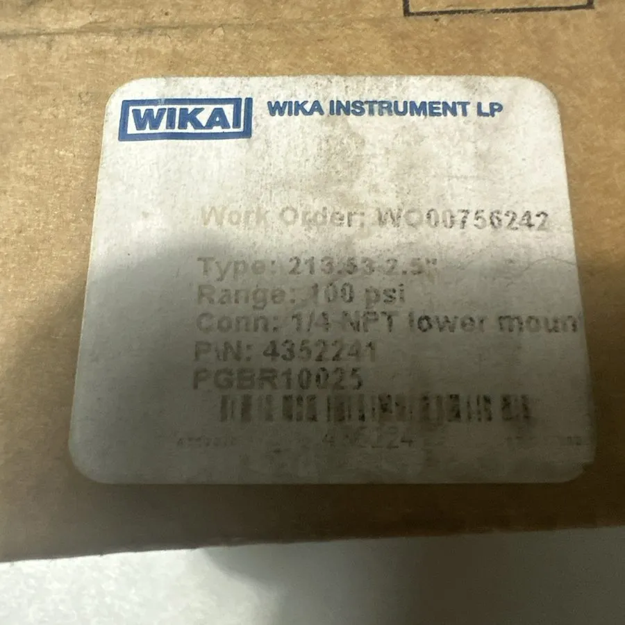 Трубопроводная арматура WIKA 213.53 Pressure Gauge 0-100 PSI 2.5” 1/4” NPT Lower — фото лота 2