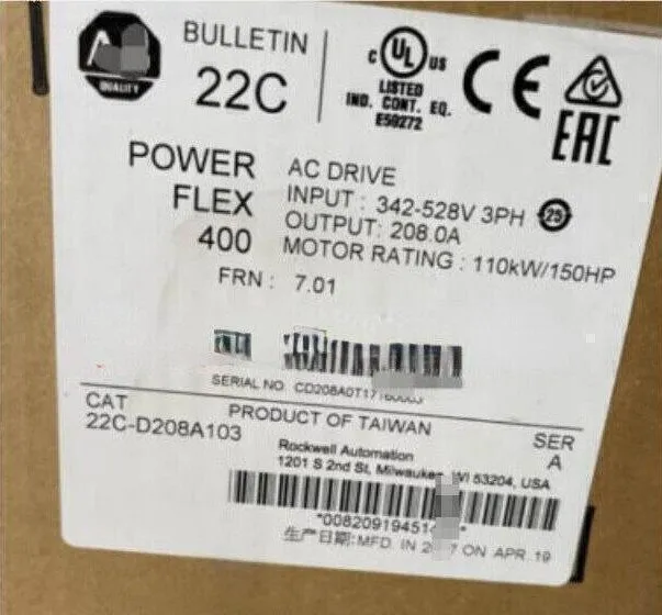 Частотный преобразователь 22C-D208A103 PowerFlex 400- 110 kW (150 HP) AC Drive A