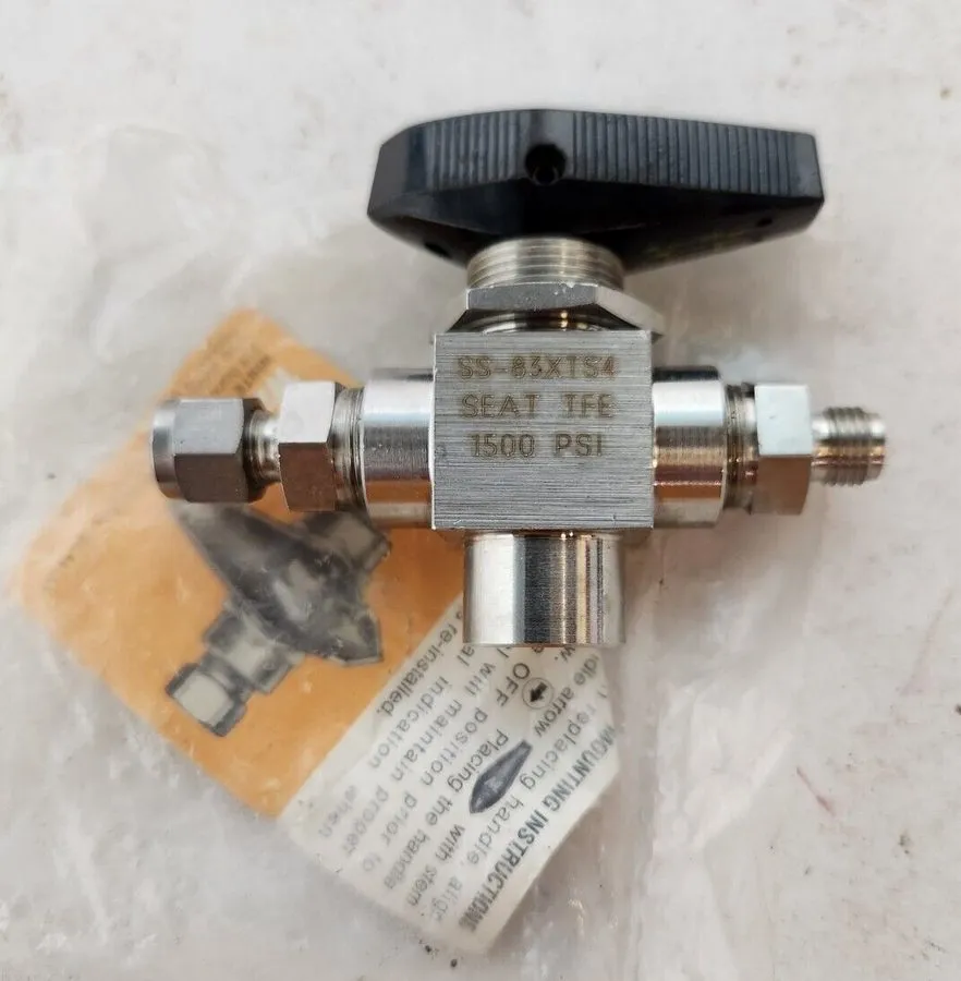 Клапан Swagelok SS-83XTS4 SS 3-Piece High Pressure 3-Way Ball Valve FNSP