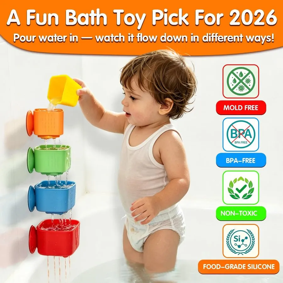 Вакуумная присоска Suction Cup Bath Toys Waterfall Stacking Cups Toddlers XC-006 — фото лота 2