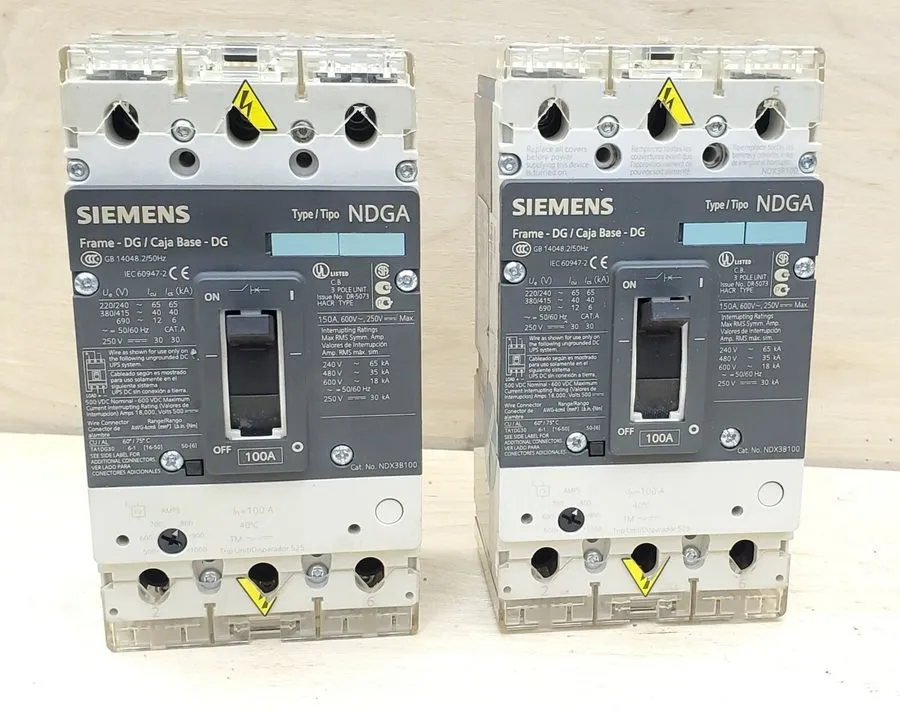 Автоматический выключатель Siemens NDX3B100 NDGA 100 Amp 600 VAC Circuit Breaker