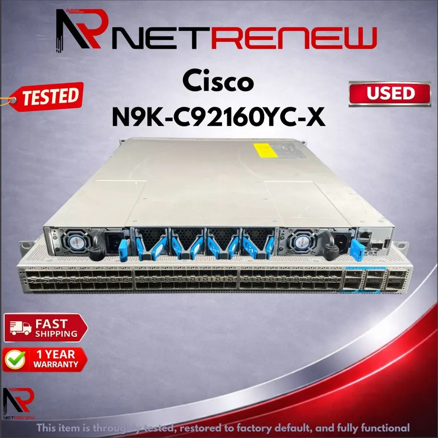 Коммутатор Cisco Nexus 9200 N9K-C92160YC-X 48p 1/10G/25G SFP+ 4p 100G QSFP28