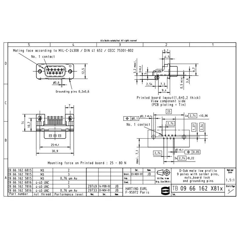 Разъём HARTING Male Connector 09661626816
