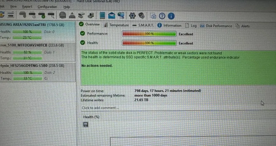HPE SAMSUNG PM1633a 1.92TB 2.5" SAS SSD 12Gbps/512b/Less Hrs/Perfect 100% HEALTH