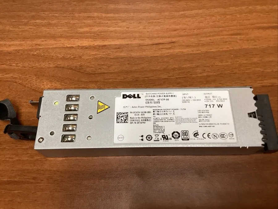 Сервер Dell PowerEdge R610 Server Redundant Power Supply 717 Watt FJVYV A717P-00