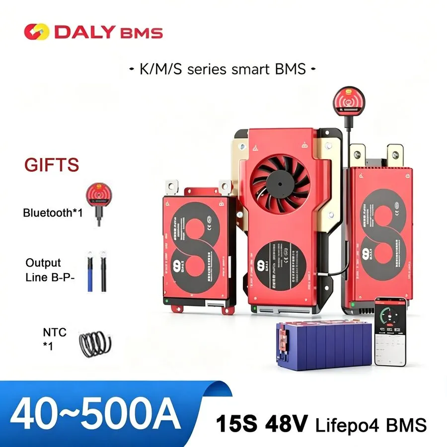 Аккумулятор Daly Smart BMS 15S 48V Lifepo4 40A 60A 100A 150A 200A 250A 300A 400A