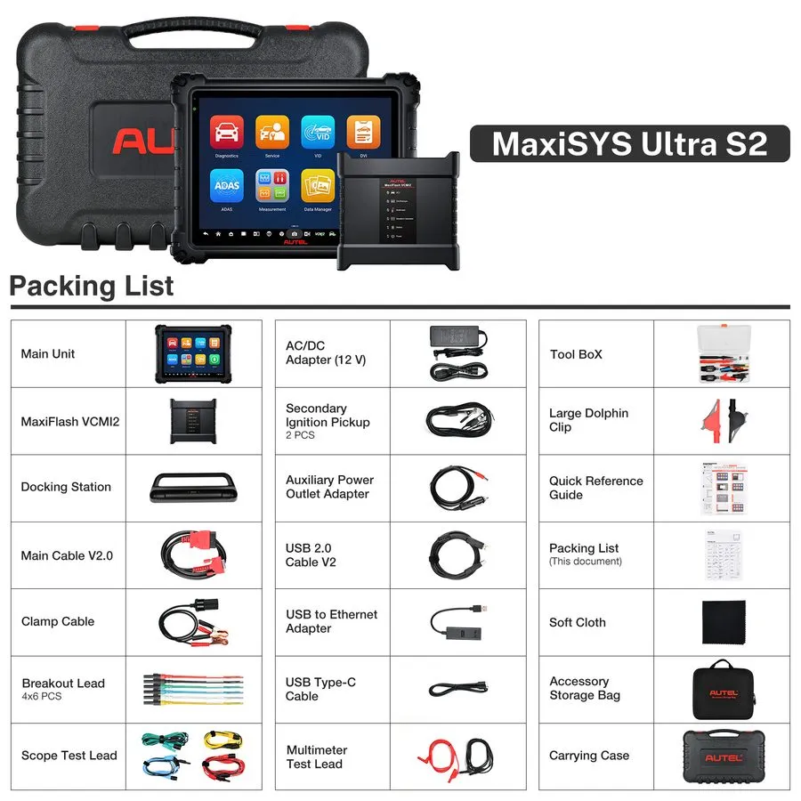 Диагностический сканер 2026 Autel MaxiSYS Ultra S2 6 in 1 VCMI2 Programming AI S