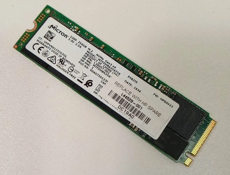 SSD-накопитель Micron 2200S 256GB M.2 2280 NVMe PCIe Gen3 x4 SSD MTFDHBA256TCK