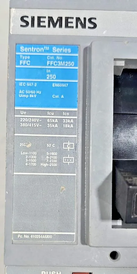 Автоматический выключатель SIEMENS SENTRON SERIES FFC FFC3M250 CIRCUIT BREAKER 3