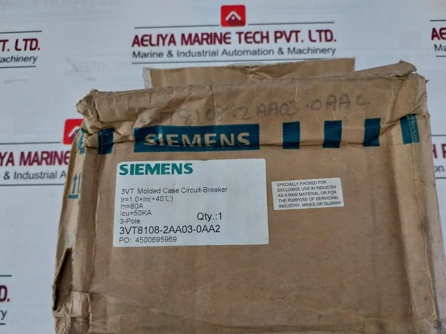 Автоматический выключатель SIEMENS 3VT8108-2AA03-0AA2 3 Pole Molded Case Circuit