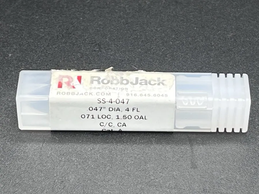 Режущий инструмент RobbJack SS-4-047 .047" Solid Carbide Square End Mill 4 Flute — фото лота 2