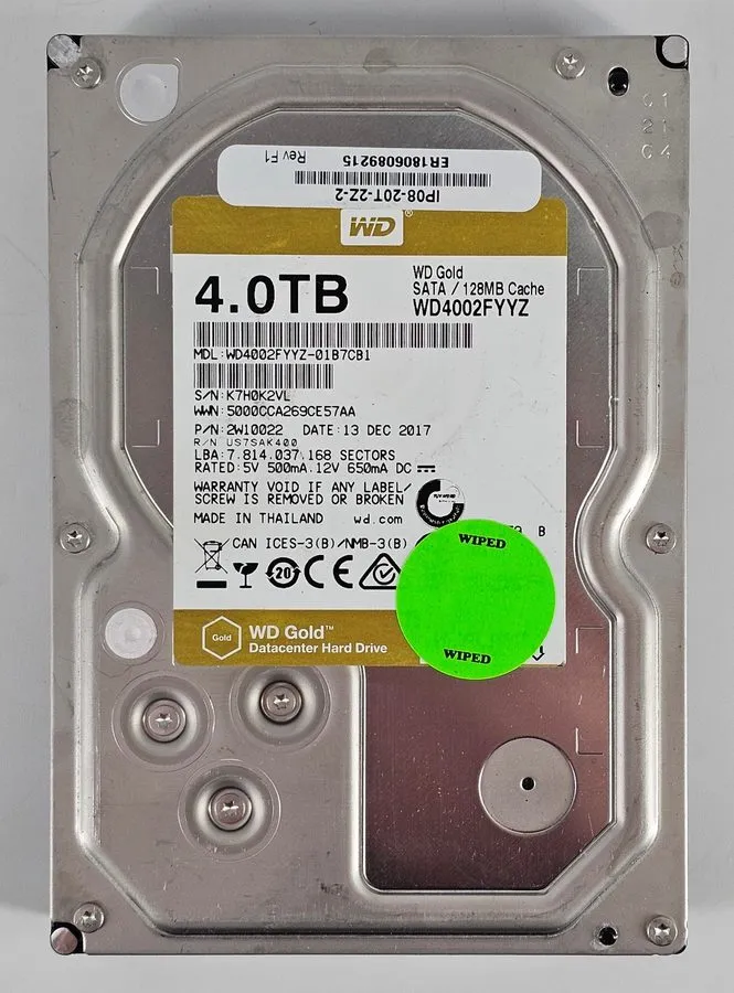 Жёсткий диск WD Western Digital Gold Enterprise WD4002FYYZ 4TB 3.5" SATA HDD 7.2