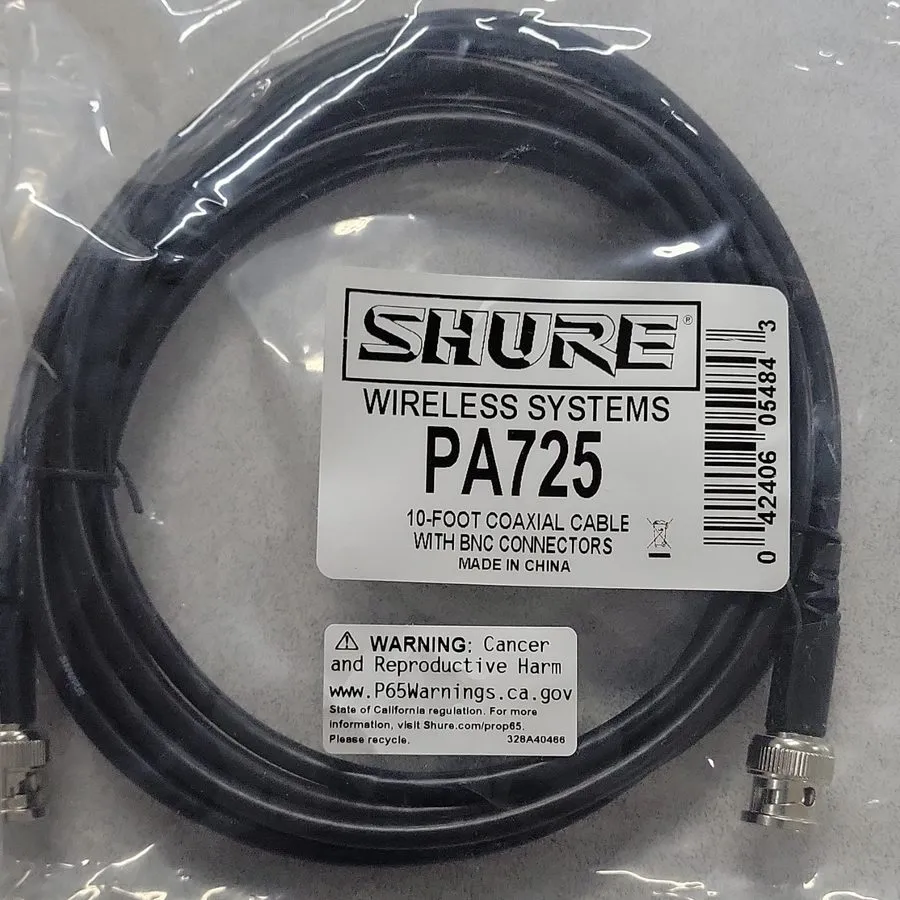 Оборудование видеонаблюдения Shure PA725 10-Foot Coaxial Microphone Cable BNC Co