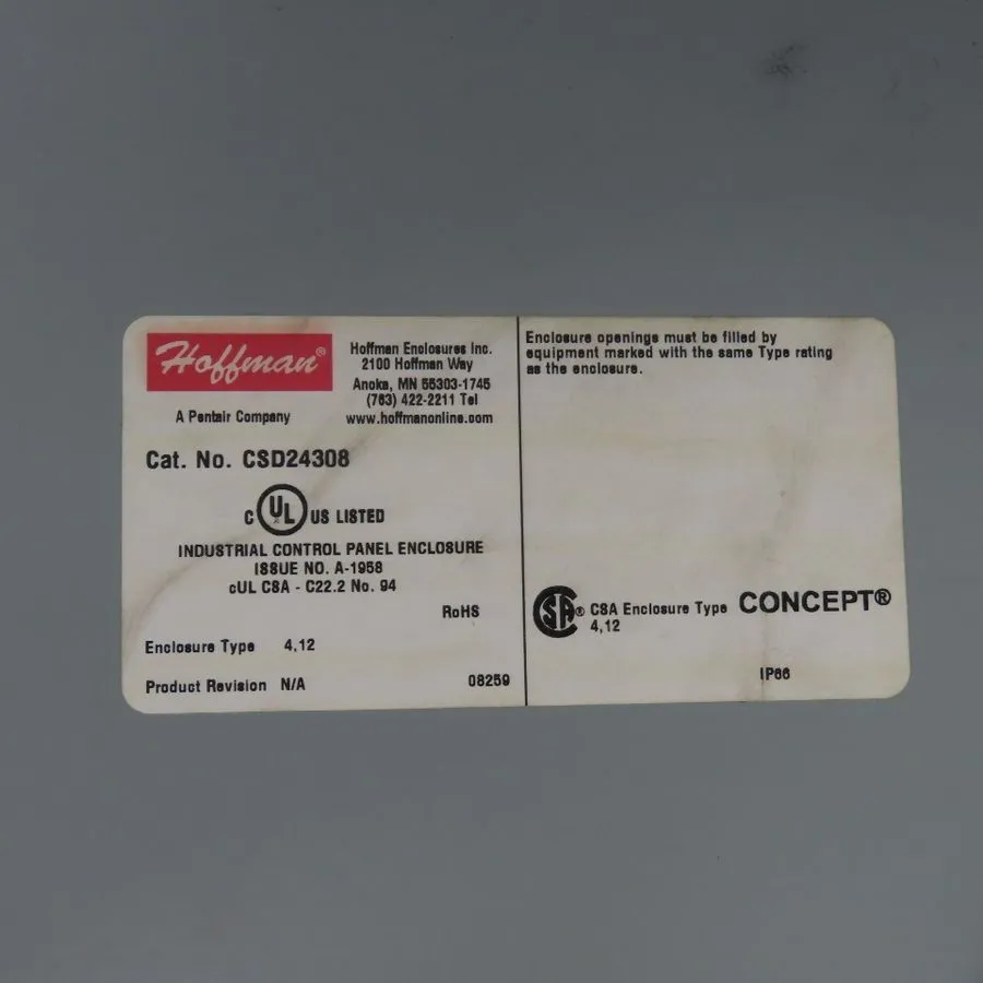 Монтажный шкаф Hoffman CSD24308 24" x 30" x 8" Electrical Enclosure Backplate &