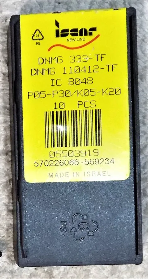 Режущий инструмент ISCAR DNMG333-TF DNMG110412-TF IC8048 TiN Coat Carbide Indexa — фото лота 2