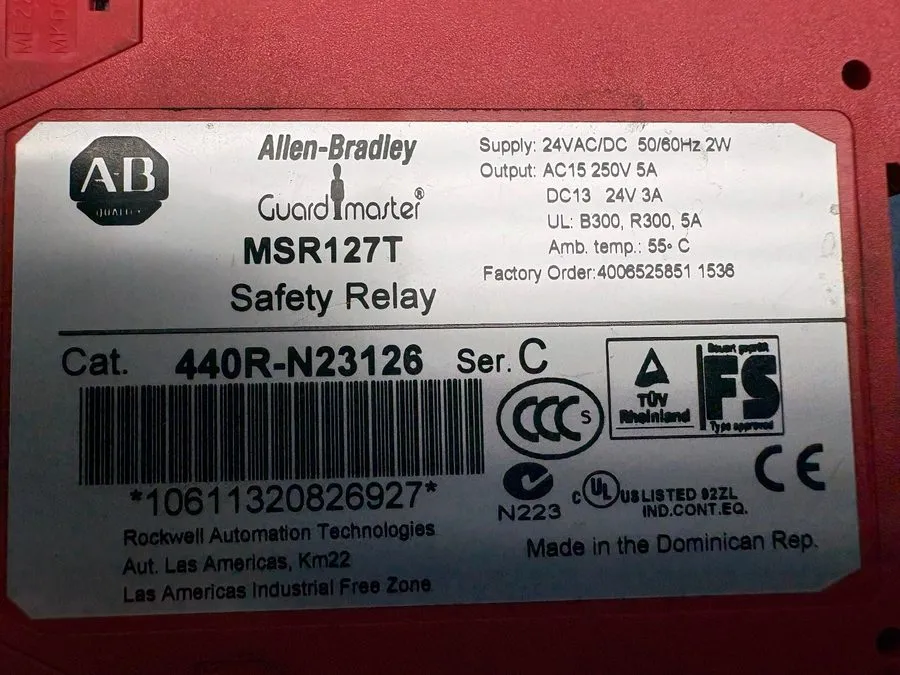 Реле безопасности 440R-N23126 Allen Bradley MSR127T Safety Relay