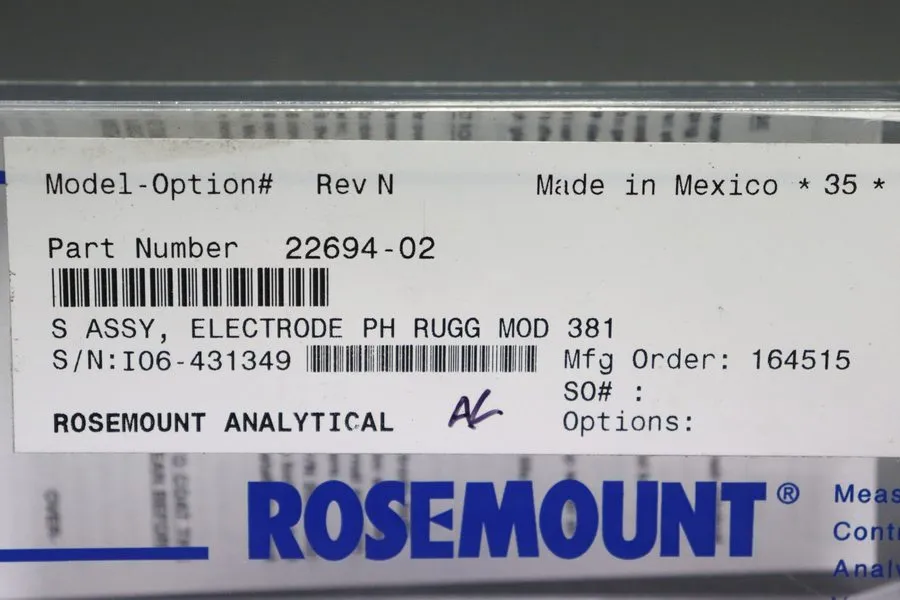 Датчик Rosemount S Assy PH Electrode 22694-02 Unused OVP