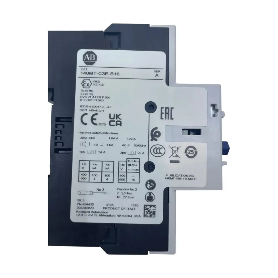 Автоматический выключатель Allen Bradley 140MT-C3E-B16 Motor Protection Circuit  — фото лота 2