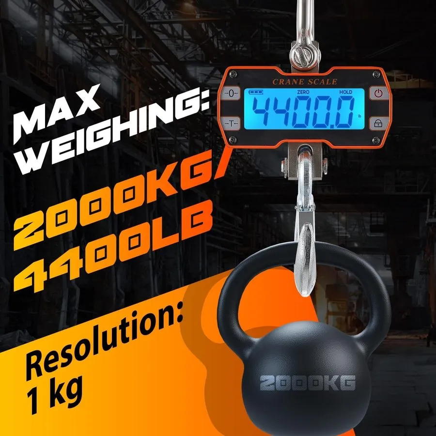 Таль Digital Crane Scale 4400Lb Industrial Hanging Scale Handheld Hoist Scale Kg