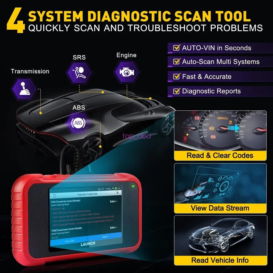 Диагностический сканер LAUNCH X431 CRP123E PLUS Car OBD2 Scanner Code er ALL Sys — фото лота 1