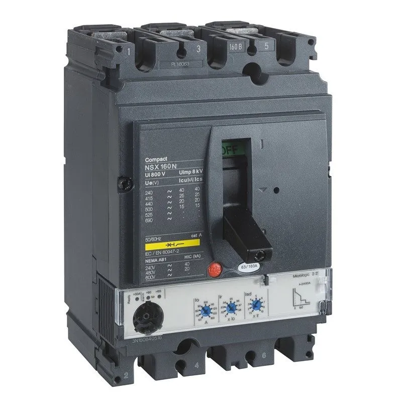 Автоматический выключатель LV430843 Circuit breaker,ComPact NSX160N,50kA/415VAC,