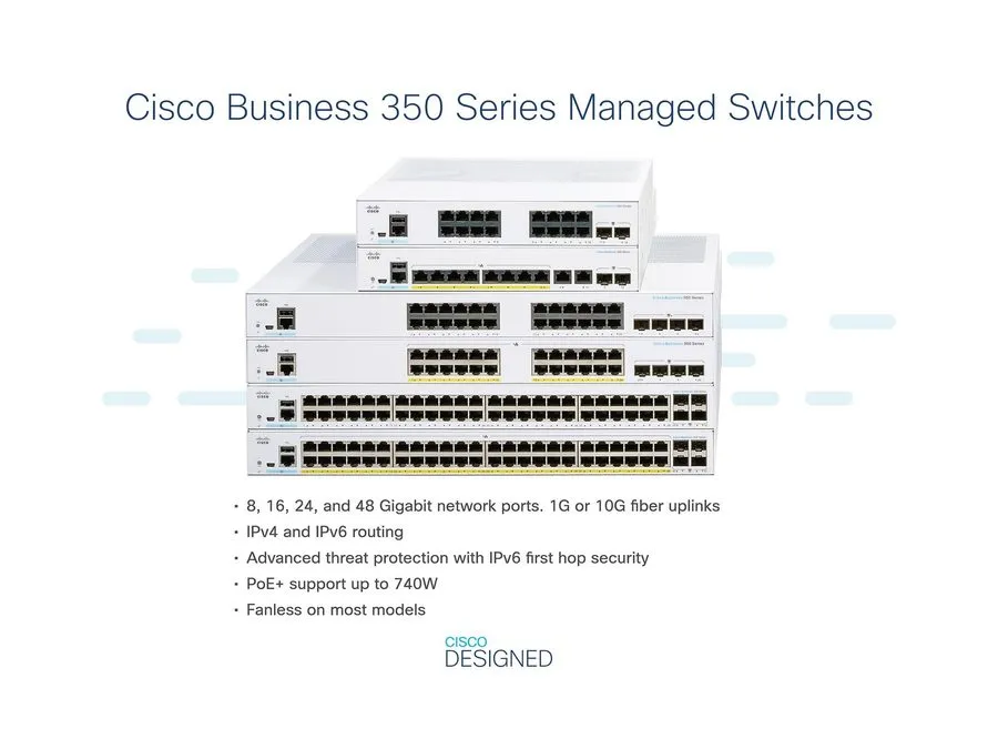 Коммутатор Cisco CBS350-8FP-E-2G-UK Switch
