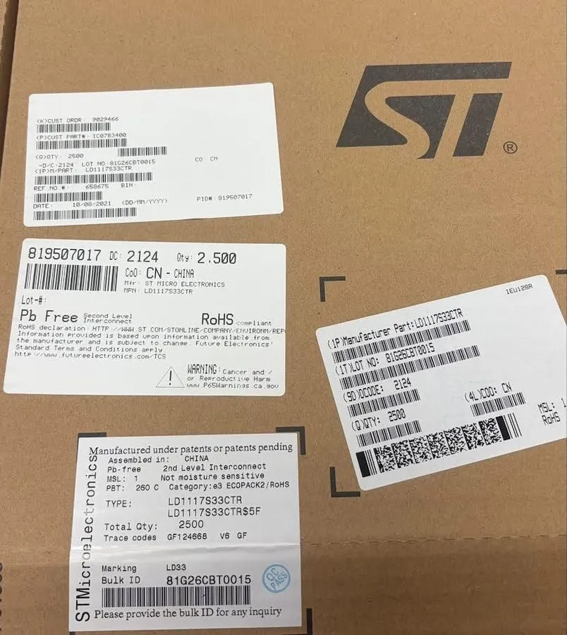 Микросхема Lot x STMicroelectronics LD1117S33CTR IC REG LINEAR 3.3V 800MA SOT-22