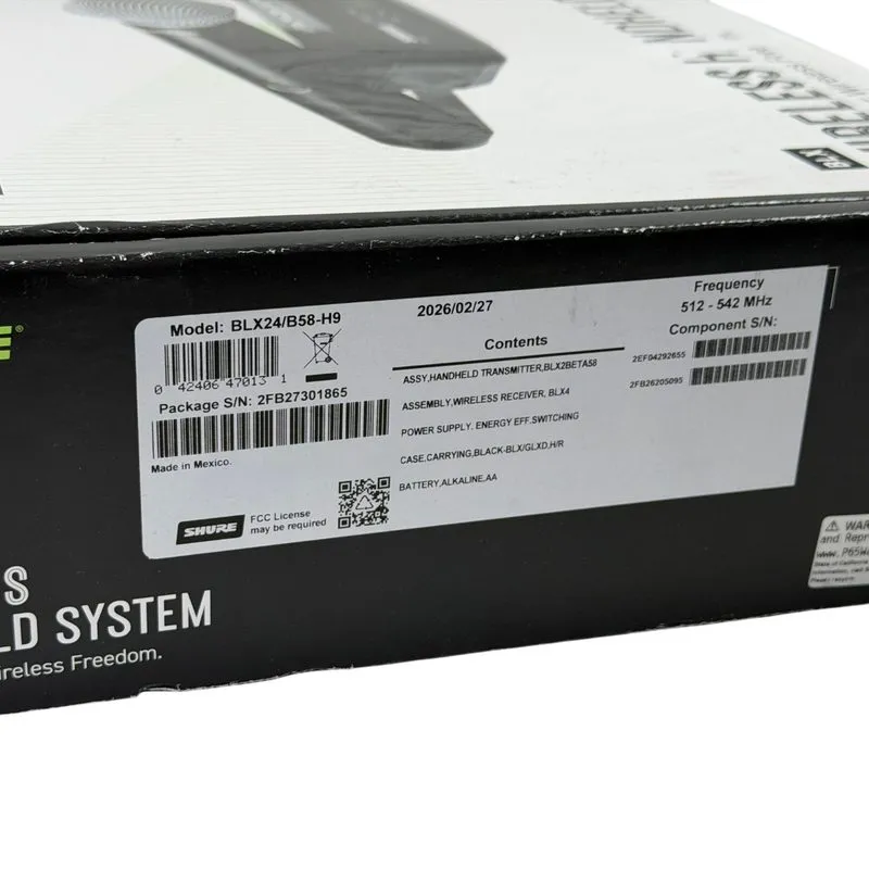Радиосистема Shure BLX24/B58 UHF Wireless Microphone System Perfect — фото лота 2