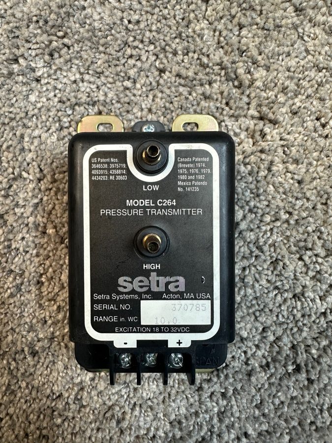 Датчик давления Bidirectional Pressure Transmitter Serta C264 +/-0.25"WC 4-20 mA — фото лота 1