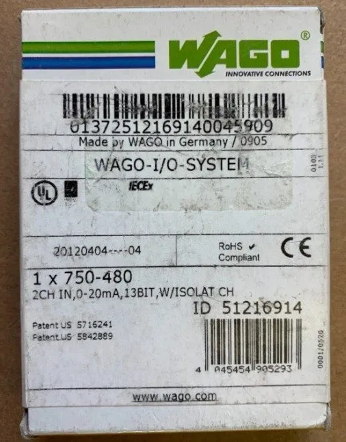 ПЛК WAGO 750-480 2-Channel Analog Input Module