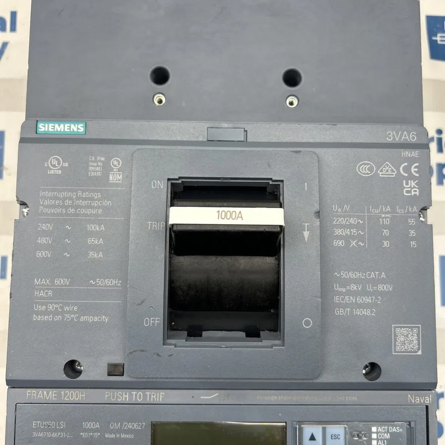 Автоматический выключатель 3VA6710-6KP31-2AA0 SIEMENS BREAKER 1200H Frame 1000 A