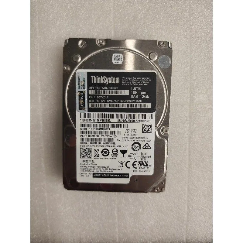 Сервер 7XB7A00028 Lenovo ThinkSystem 00YK017 2.5" 1.8TB 10K SAS 12G HDD Hard Dri