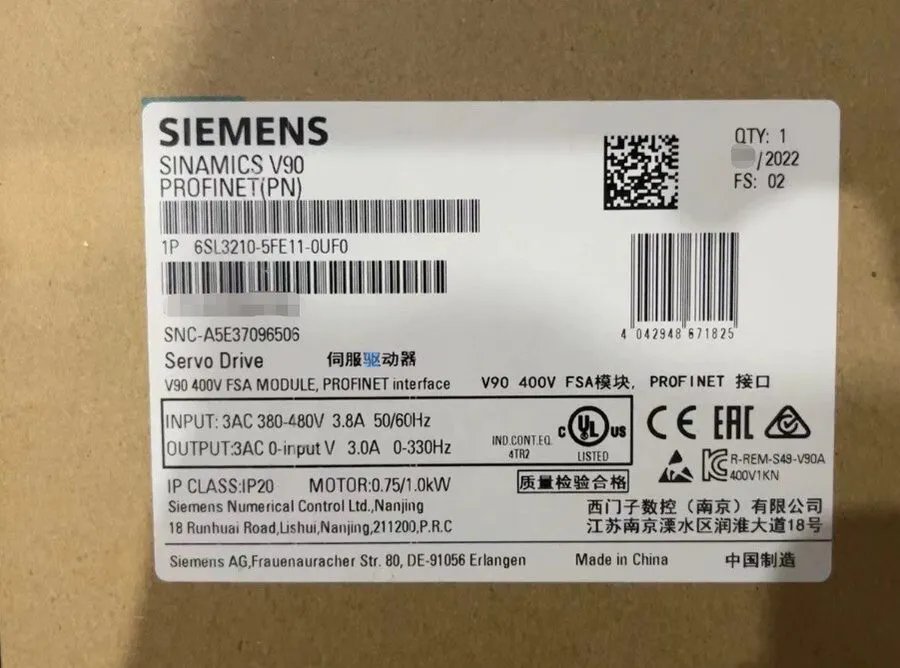 Частотный преобразователь 6SL3 210-5FE11-0UF0 SIEMENS SINAMICS V90 Input Voltage