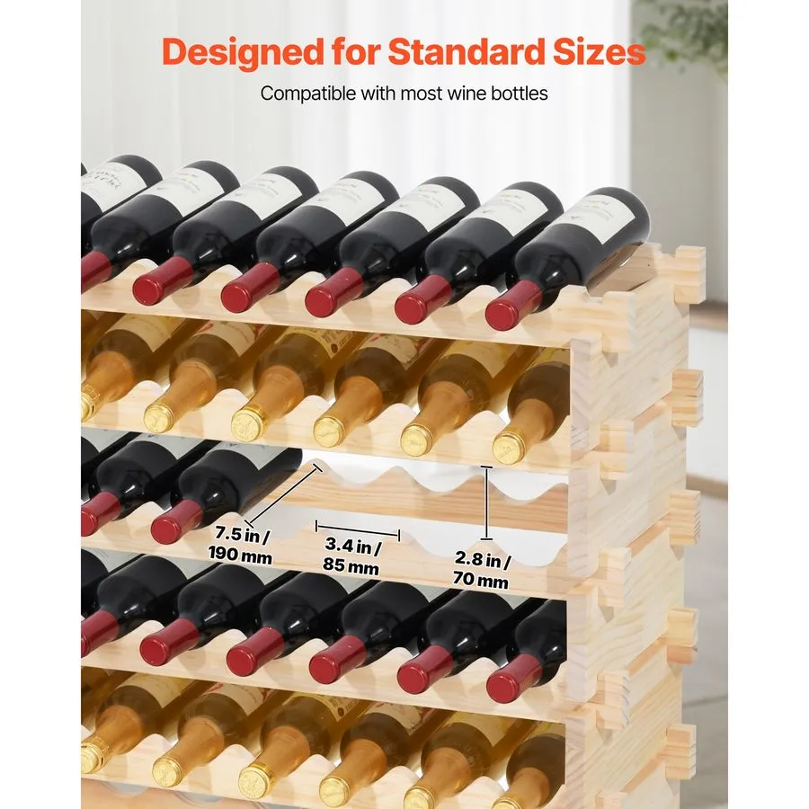 Стойка/шкаф Uimoso 96-Bottle 8-Tier Wooden Stackable Modular Wine Storage Rack S — фото лота 2