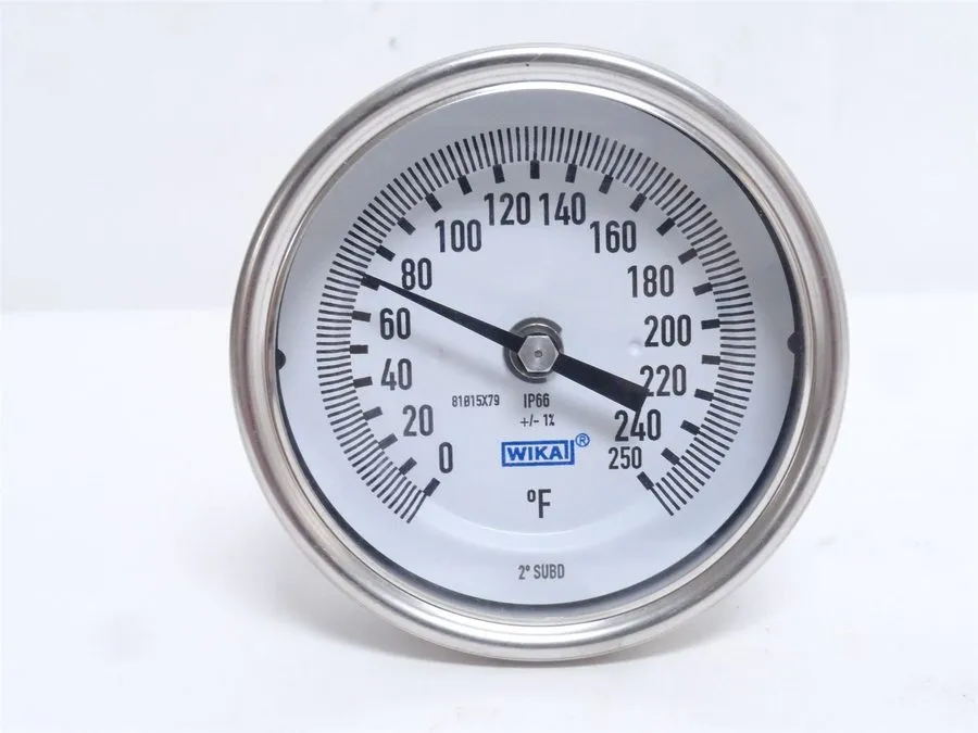 Трубопроводная арматура 245812 New- Wika 52877150 Bimetal Industrial Thermometer