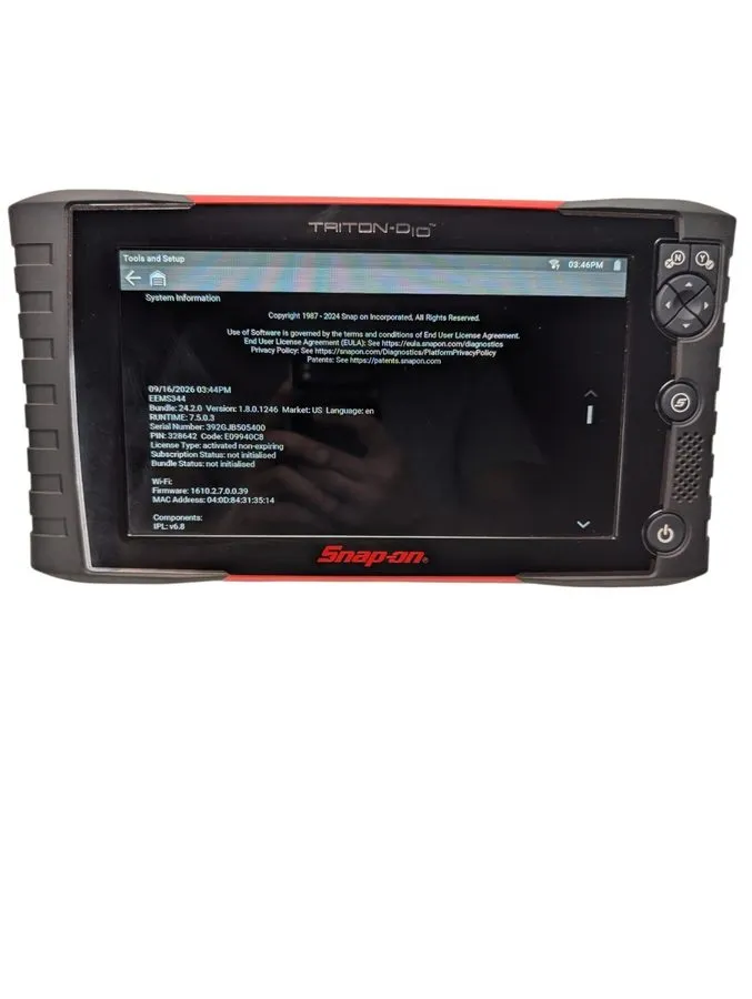 Диагностический сканер SNAP-ON TRITON D10 Diagnostic Scanner Tool EEMS344 w/Soft