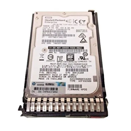 Жёсткий диск NewHP 748387-B21 748435-001 600GB SAS 12G 15K SFF 2.5IN SC 512E ENT