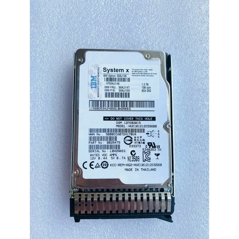 Жёсткий диск LENOVO 1.2TB 10K 6G 2.5INCH G3HS SAS HDD 00AJ146 WIPED