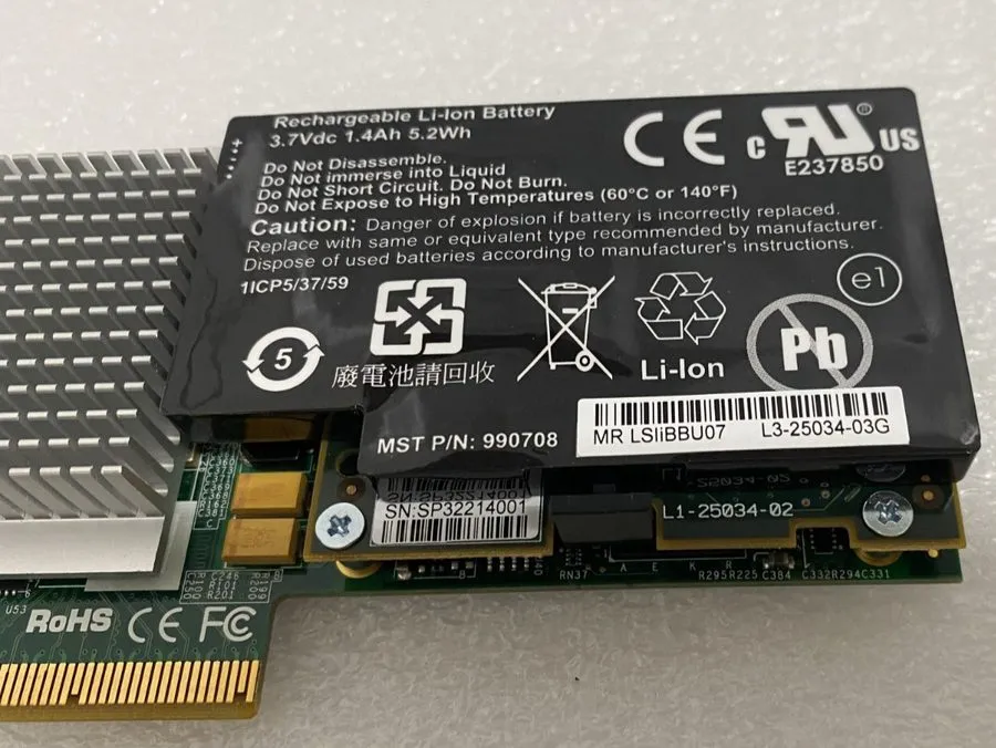 Контроллер СХД LSI L1-25034-02 RAID Battery Controller Interface Card Board LSI0