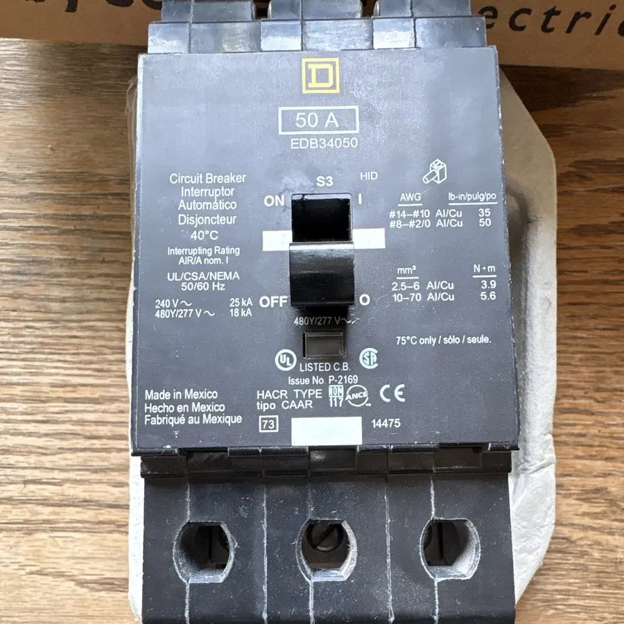 Автоматический выключатель Square D EDB34050 3pole 50amp 480v circuit breaker ty