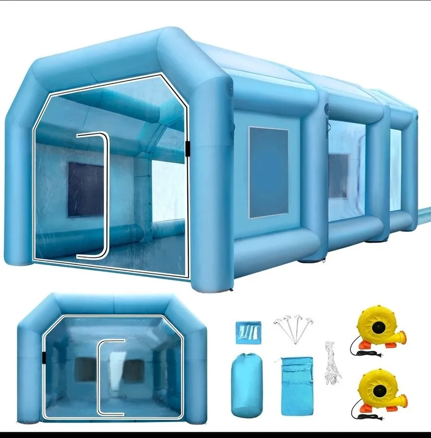 Вентилятор Inflatable Spray Booth Car Paint Tent w/Filter System & 2Blowers 11 S — фото лота 2
