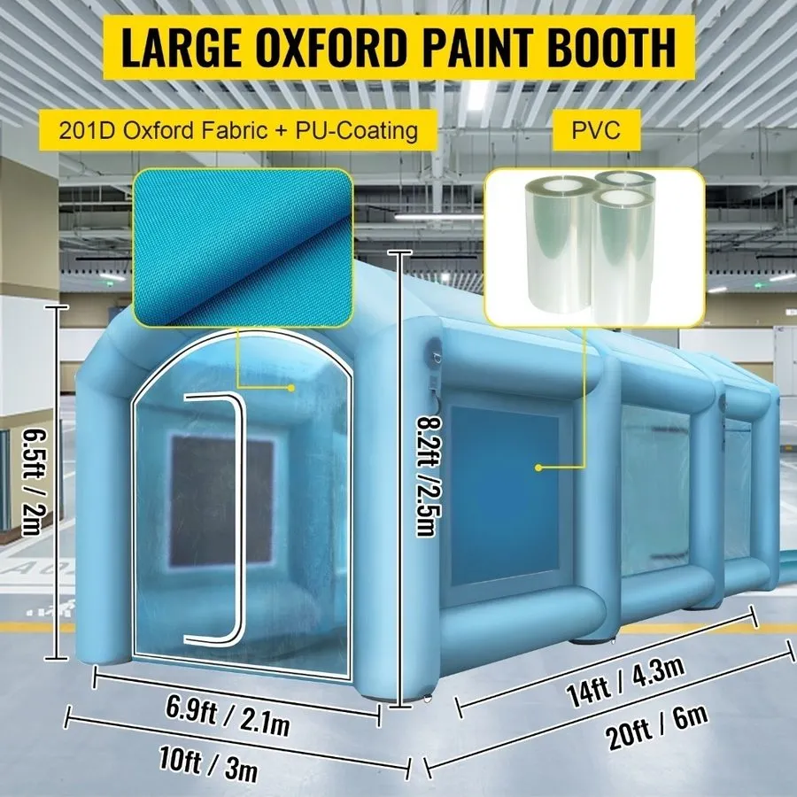 Вентилятор Inflatable Spray Booth Car Paint Tent w/Filter System & 2Blowers 11 S — фото лота 4