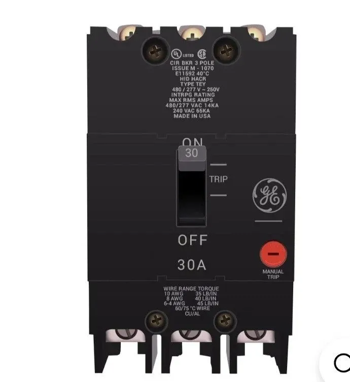 Автоматический выключатель GE TEY330 30A 3-Pole 480V Type TEY Circuit Breaker HA