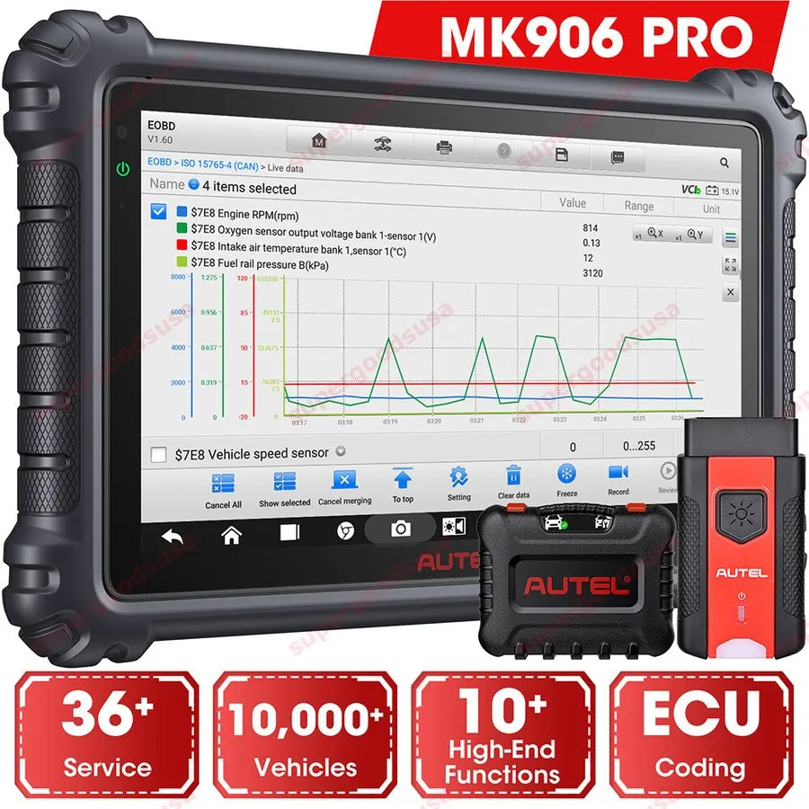 Диагностический сканер 2026 Autel MaxiCom MK906 Pro MS906PRO Coding Full System 